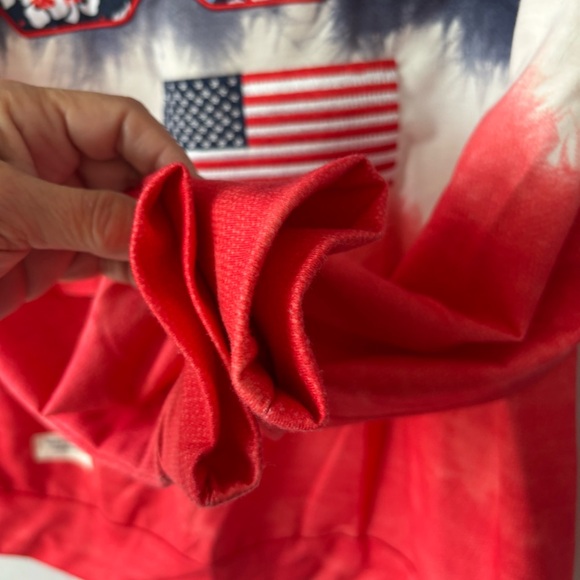 NWOT Simply Southern Red White Blue Patriotic Flag USA Pullover Shirt SZ L - Picture 5 of 10